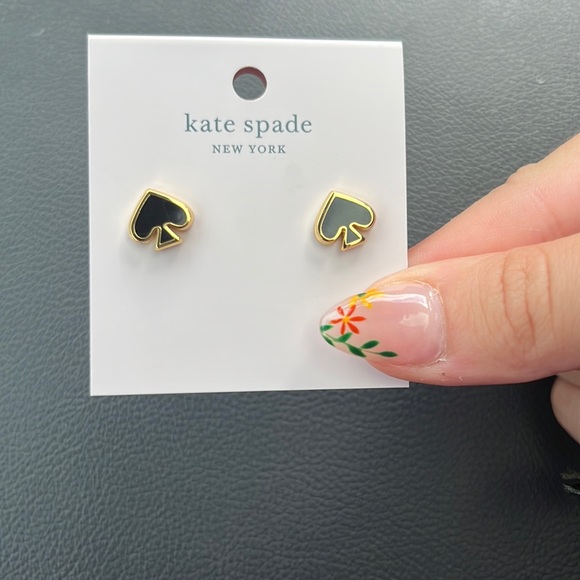 BNWT ♠️✨ Kate Spade Black Spade Earrings - Picture 3 of 7